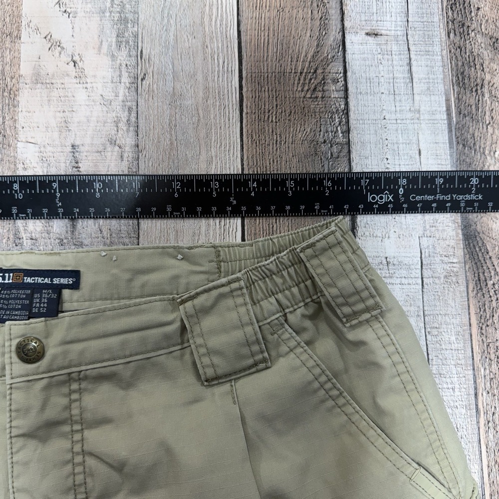 5.11 Tactical Pants Men 36x32 Khaki Cargo Ripstop Outdoors Hiking Workwear - Picture 5 of 6
